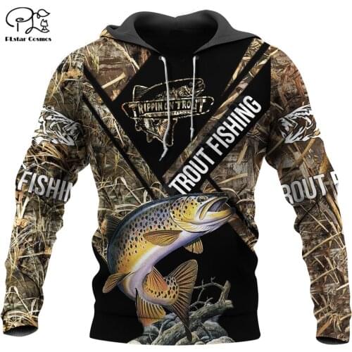 Fashion Men Animal hoodies 3D printed Trout Fishing Sweatshirt Hoodie Harajuku Autumn Streetwear Casual Tracksuit dropshipping