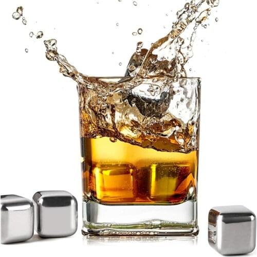 Stainless Steel Whisky Stones Ice Cubes Quick-Frozen Tartar Ice Granulator Wine Beer Cooler Party Bar Kitchen Accessories