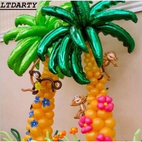 10pcs/lot 36inch Coconut tree leaves ballons Plants Summer Animal Jungle Theme Party Decor Wedding birthday party Child Gifts