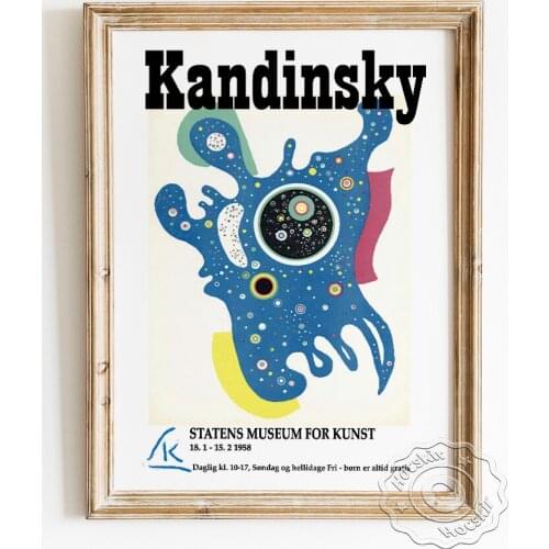 Wassily Kandinsky Exhibition Museum Poster, Stars Abstract Space Art Prints, Universe Galaxy Planet Canvas Painting Home Decor