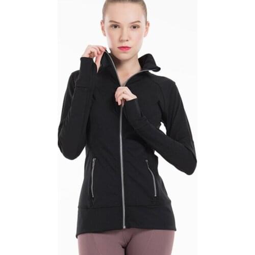 Women Outdoor Jacket Full Zipper Slim Fit Workout Jackets Naked-feel Fabric Sport Gym Fitness Athletic Running