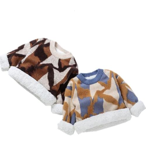 Boys Winter Sweaters Children Fashion Wool Thick Velvet Sweater For Baby Boy Kids Casual Pullover Clothes Toddler Warm Tops New