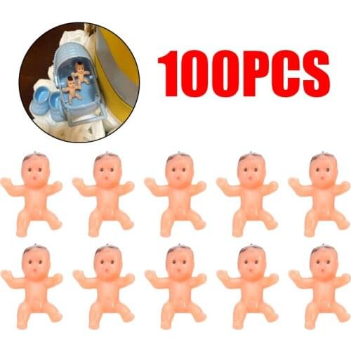 100PCS Mini Plastic Baby 1inch Plastic Safe Non-toxic Baby Toy Collection Kids Gifts Doll Accessories Baby Shower Ice Cube Game