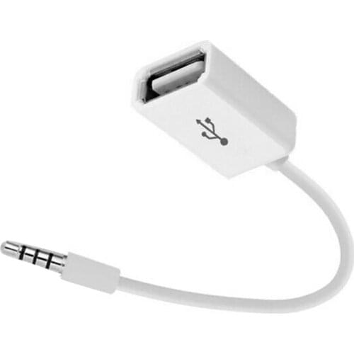 18cm Portable DOONJIEY Car MP3 Sync 3.5mm Male Aux Audio Jack to USB 2.0 Female Adapter Cable Plastic + Metal Accessories