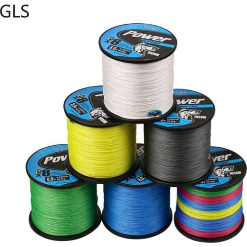 2021New1000M 8 Strands Japanese Braided Fishing Line PE Wear-resistant Multifilament Line 5.6kg-40.2kg 8 Colors Optional