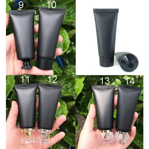 300pcs 50ml-60ml 50g 60g Black Frosted Plastic Soft Tubes Empty Cosmetic Cream Emulsion Lotion Packaging Containers
