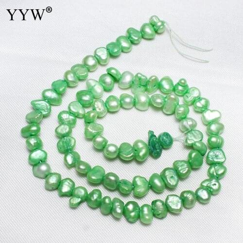 4-5mm Green Irregular Pearl Beads Sale! Cultured Baroque Freshwater Pearl Beads Nuggets Pearls For Jewelry Making 0.8mm 15inch