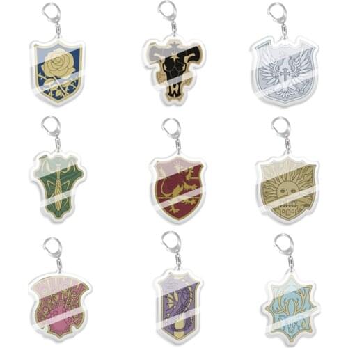 5-10pcs Black Clover Asta Yuno Noell Silva Magic Knights logo figure Pendant keychain toy Key Ring Fashion jewelry Charms Gift