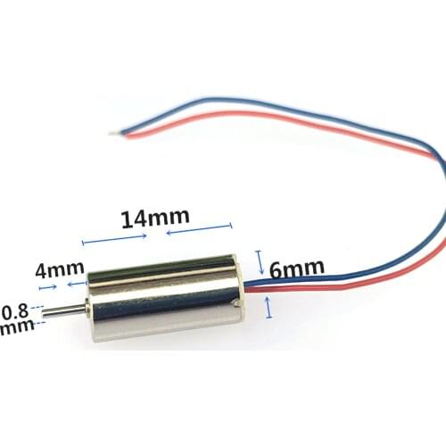 614 0614 6*14mm Coreless Motor DC 3.7V 55000RPM Strong Magnet High-speed Motor for RC Airplane Model DIY Micro FPV Quadcopter
