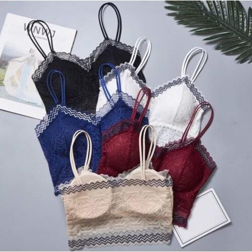 Lace Bra Women Sexy Lingerie Backless Bralette Super Gathering Push Up Bra Crop Top Wireless Seamless Padded Bras for Women