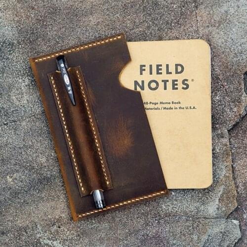 Leather sleeve for Field notes pocket size / distressed leather field notes case / Minimalist field notes sleeve cover