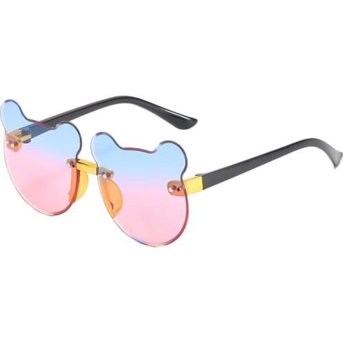 Children Eyewear Colorful Gradient New Bear Oculos De Sol Cute Baby Boy Sunglasses Kids Bulk Frameless Girl Glasses Shades UV400