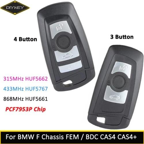DIYKEY Smart Remote Key Fob Keyless for BMW F 5 7 Series FEM / BDC CAS4 CAS4+ YGOHUF5662 HUF5767 315/433/868MHz 2009-2017