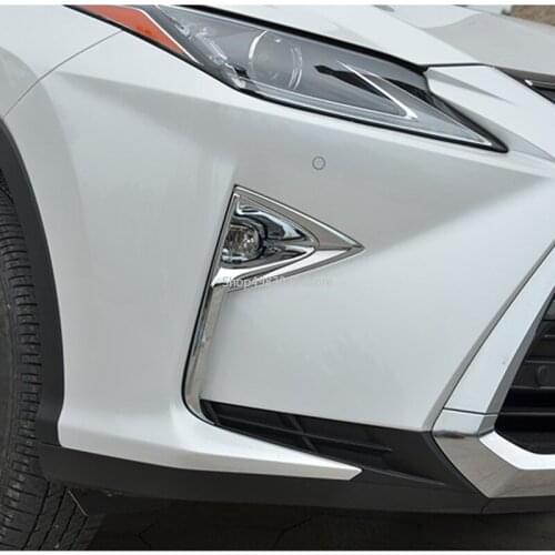 For LEXUS RX 2016 2017 ABS Chrome Front Fog Light Lamp Cover Foglight Trims Frames Molding Auto Part Accessories 2Pcs
