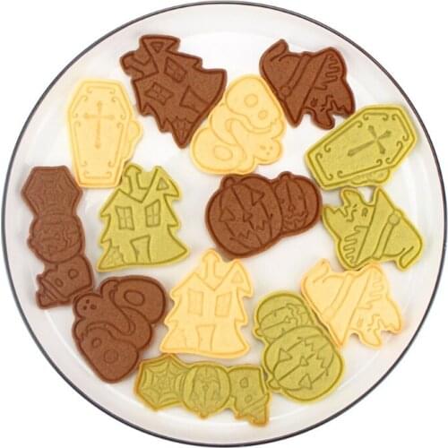 Sugarcraft Mould Halloween Animal Bat Cookie Cutters Cartoon Halloween Gift Food-grade Silicone Cake Plunger Cutter