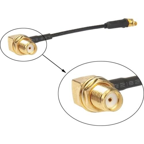 2PCS 100mm 5.8G Video Transmitter Adapter Cable MMCX To Angle SMA Inner Needle Inner Hole for RC FPV Racing Freestyle Drones