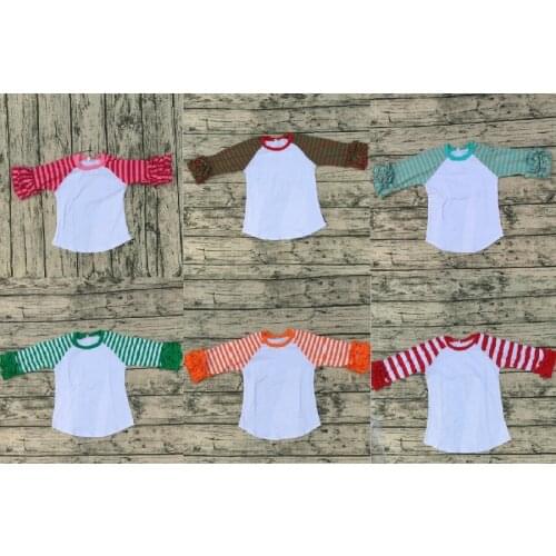 Summer Kids Icing Ruffle Shirt Icing Cute Long Sleeve Ruffle Raglan Top Girl Shirt Multicolor optional