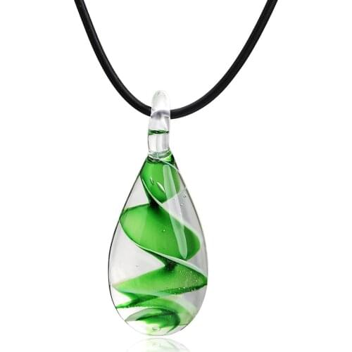 Hot Charm Water Drop Dangle Necklace Murano Glass Pendant for Women Party Wedding Necklace Jewelry Gift Bijoux Ohrringe