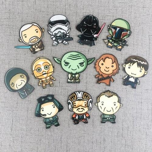 Star Wars Series Magnet Black Samurai Yoda Fashionable Creative Acrylic Household Items Fridge Magnetic Stiker Cute Warm Gift