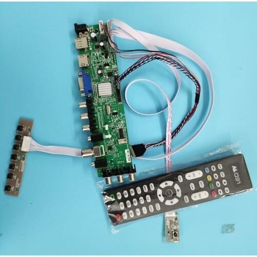 Kit For B156HW01 V0/B156HW01 V1 remote DVB-T2 40pin VGA LED HDMI 1920X1080 WLED controller board digital TV LVDS USB AV Signal