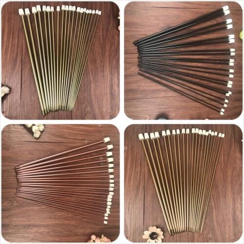 4 color 20PCS/set 35cm Stainless steel Single Pointed Knitting Needles Crochet Hook Tool Craft knitting needles Set 2.5mm-8.0mm