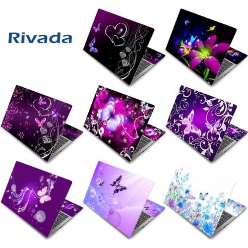 Laptop Skins Stickers Decal,15" 15.4" 15.6 inch Laptop Universal PC Vinyl Reusable Cover Art Case Protector , Purple Butterfly