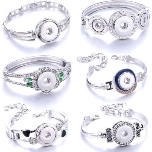 New Fashion Adjustable Chain Bracelets Metal Snap Bracelet Fit 18MM 12MM Snap Buttons DIY Snap Jewelry For Women