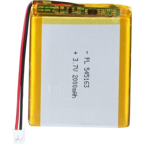 Mejuew 3.7V 2000mAh 545163 Rechargeable Lipo Battery with JST Connector