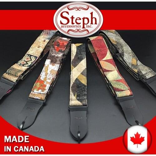 Steph Collection TAP-2412 Tapestry Guitar Strap with 9 Patterns Available, Made in Canada