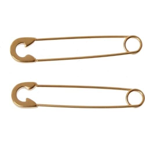 652B Gothic Stainles Steel Safety Pin Long Stud Earrings Ear Threader Fashion Jewelry