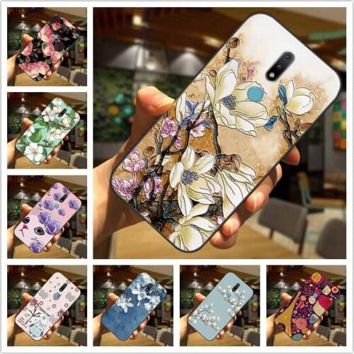 For Nokia 2.4 Case 3D Blossom Emboss Silicone Phone Cover For Nokia 2.4 / C3 2020 Cases Soft Relief Bumpers for Nokia2.4 2020