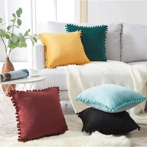 Solid Color Decorative Pillows Multicolor Home Decor For Sofa Quality Cushion Cover Soft Pillow In The Car Nordic Pillowcase