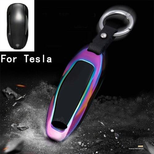 Zinc Alloy Smart Remote Car Key Fob Case Cover Holder Protector Accessories Shell For Tesla Model 3 Model S