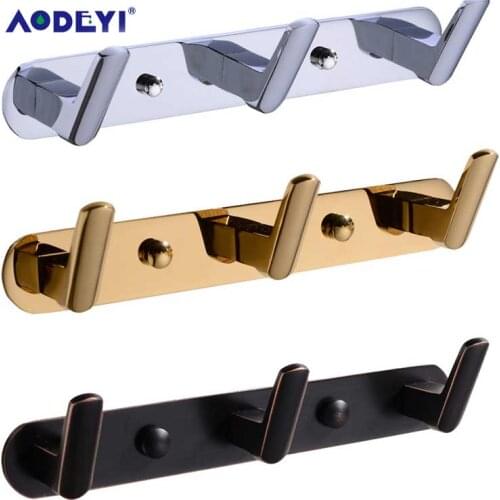 AODEYI Solid Brass Robe Hook Towel Rack Clothes Hook Chrome Or Gold Or ORB Bath Accessories Solid Brass Robe Hook Towel