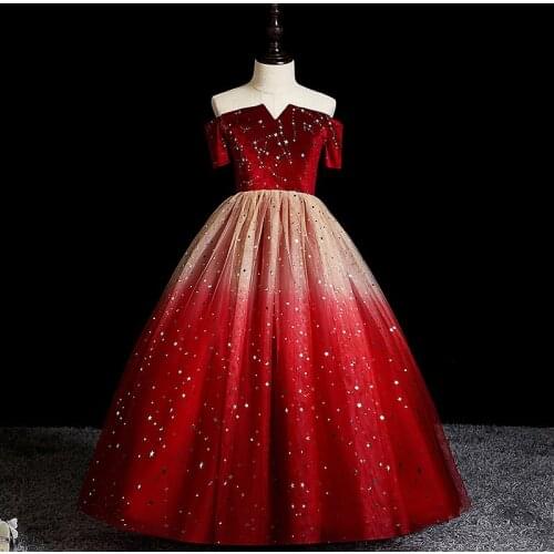 Vintage Girl Dress For Children Lace Princess Dresses Kids Star Sequins Elegant Gowns Teen Girls Party Evening Bridesmaid Frocks