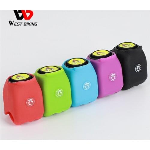 WEST BIKING Electric Bicycle Bell MTB Road Bike Horn 120db Waterproof Silica Gel Shell Ring Handlebar Bell Cycling Accessories