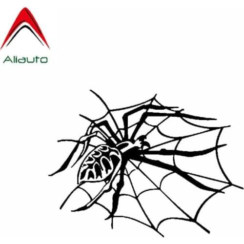 Aliauto Cartoon Funny Car Stickers Spider Webs Halloween Vinyl Waterproof Sunscreen Reflective Decal Accessories,18cm*14cm