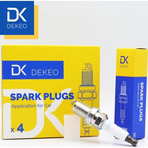 DEKEO Iridium Spark Plug For Ford Taurus Thunderbird Eagle Summit Jaguar S-Type Super Vanden XF XJ8 XJR XK XK8 XKR BKR5EGP 4PCS