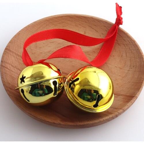 Star Shape Jingle Bells gold metal bells Party Festival Christmas Tree Wedding Decoration Kids' crafts/Sewing 6pcs