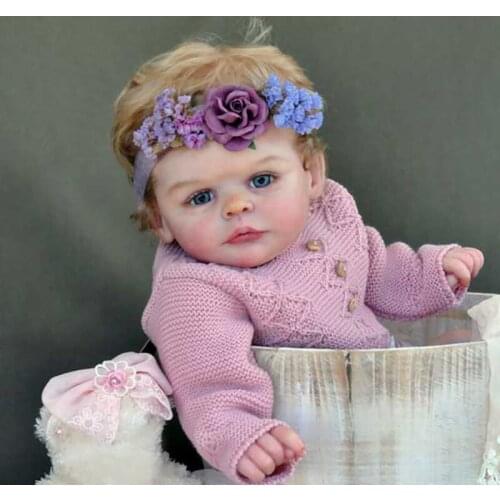 19 Inches Reborn Doll Kit Joleen Soft Vinyl DIY Unpainted Doll Parts with Eyes