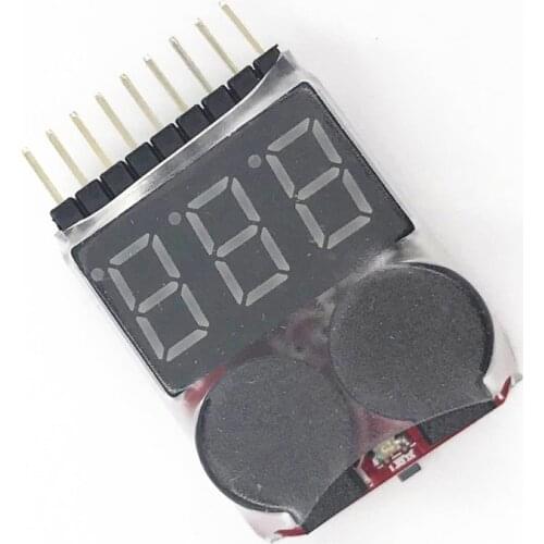 2pcs/1pcs Hot Sell 1-8S LED Low Voltage Buzzer Alarm Lipo Voltage Indicator Checker Tester Wholesale Dropship