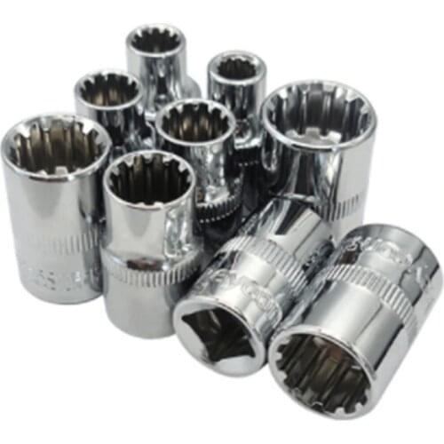 3/8inch Gear Lock Sockets CRV 12 Point Sockets Can Be Used for Hex Double Hex Screws Hand Tools