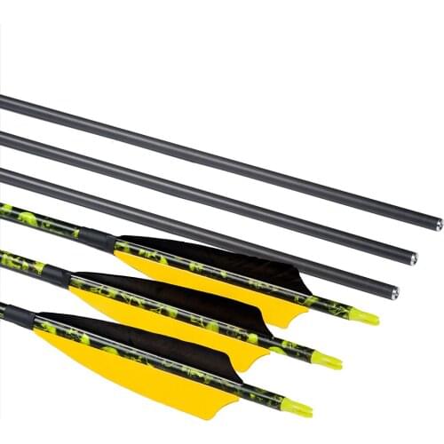 6/12pcs Linkboy Archery Carbon Arrows Spine 300 340 30inch 5inch Turkey Feather 75gr Tips Compound Recurve Bow Hunting Shooting