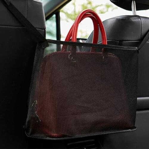 Car Net Pocket Car Seat Handbag Storage Organizer Holder Between Front Seat Driver Storage Netting Pouch for Small Item with Bag
