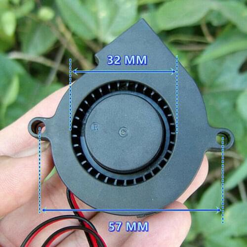 DC 12V 24V Brushless Centrifugal Worm Gear Blower Mute Powerful Mini Cooling Turbo Fan 3D Printer Parts Cooler Black Plastic