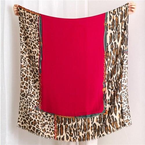 Brand new design of brand cotton and linen scarf personalized fashion wild leopard print warm and sunscreen shawl headscarf 0149