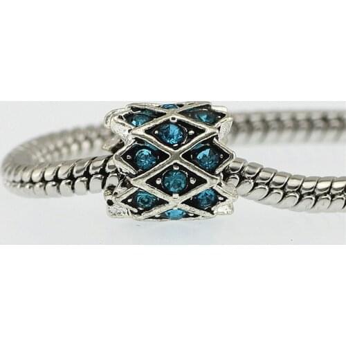 4 style crystal Big Hole Charms beads fit pandora Bracelets Necklace Women Ladies Fine Jewelry Europea