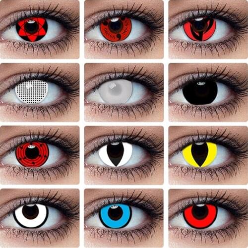 2pcs/1Pair Color Colored Contacts Lenses Green Red Blue Purple Gray Magic Series For Cosplay Halloween Party Fashion Show Lense