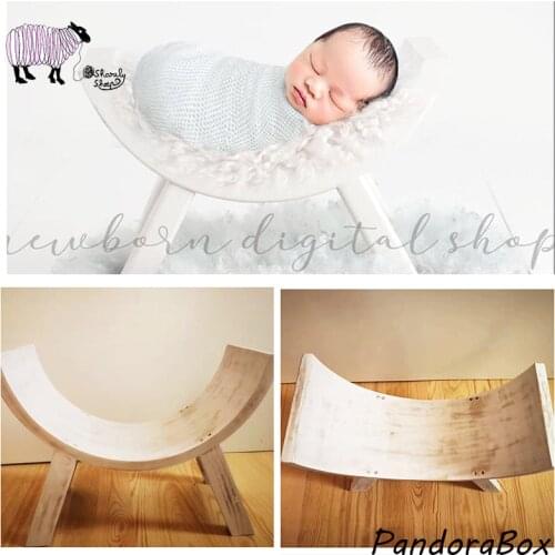 Newborn Photography Wooden Chair Basket Posing Props Infant Baby Photo Shoot Studio Wood Sofa Bed Prop foto Shooting Accessories