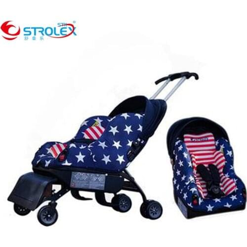 Strolex Travel Baby Stroller with Car Seat 5 In 1 Multifunctional ISOfix Child Car Safety Seat Baby Car Seat Stroller 6M~12Y